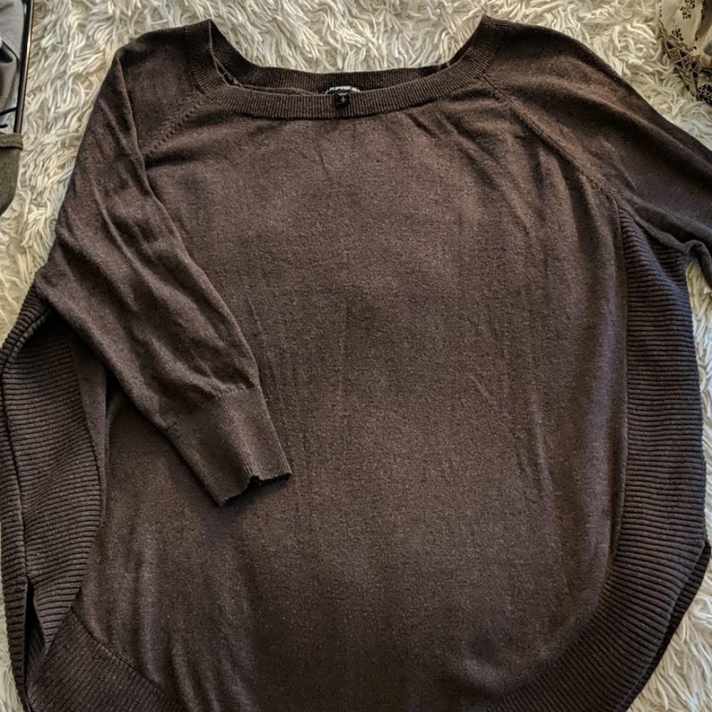 Brown express poncho like sweater